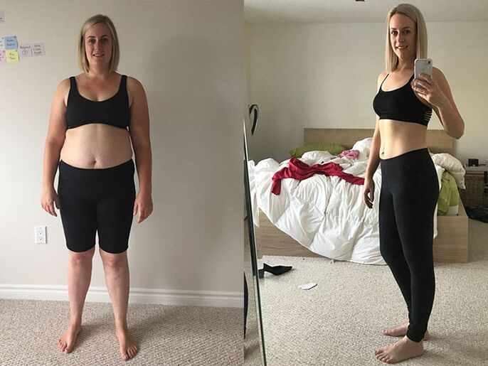 Before and after extreme weight loss in a week at home