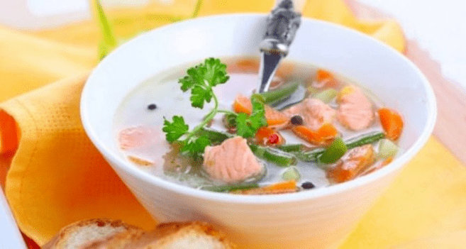 Fish soup on protein diet